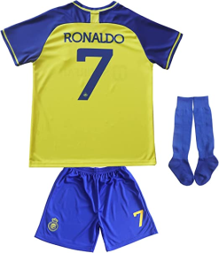 Camisola Al Nassr FC Ronaldo 7 Criança Equipamento Principal 2022 2023